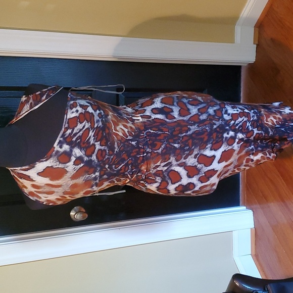 NWOT animal print one shoulder dress - Picture 1 of 2